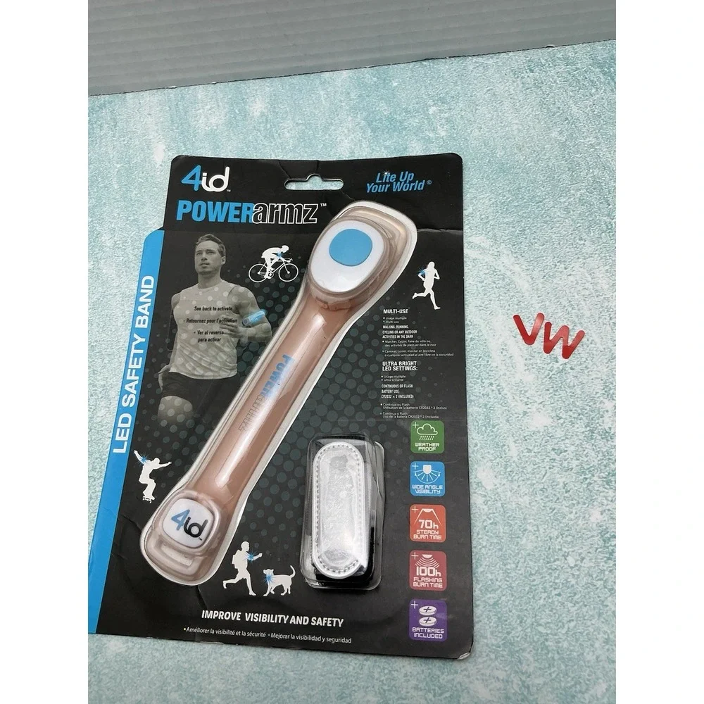 4ID PowerArmz LED Safety Arm Band Blue LED Light NEW‎